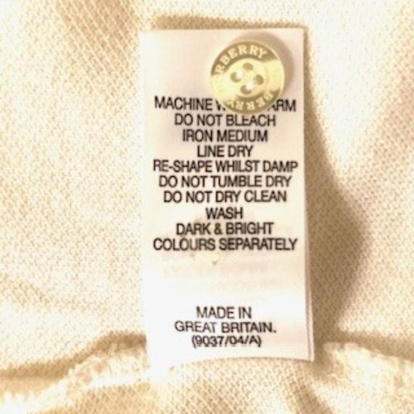 Burberry London Long Sleeve Polo, White, 100% Cotton, Size L - Picture 6 of 6